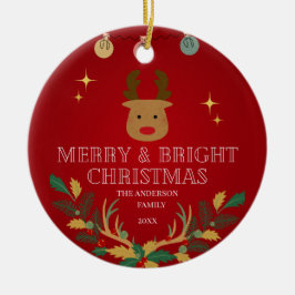 エレガントクリスマスの贈り物 セラミックオーナメント