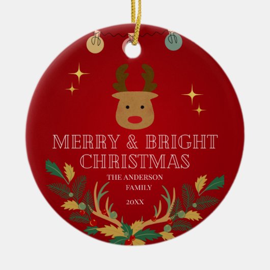 エレガントクリスマスの贈り物 セラミックオーナメント (正面)