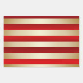 エレガントクリスマスの雪片のパタストライプのーン ラッピングペーパーシート (正面3)