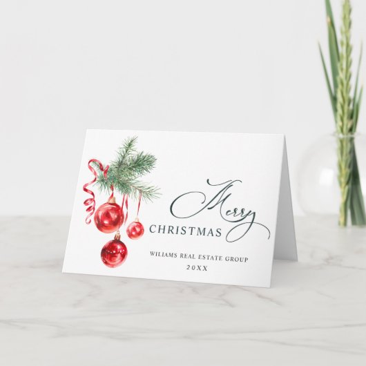 エレガントクリスマスの飾り企業の挨拶 シーズンカード (正面)