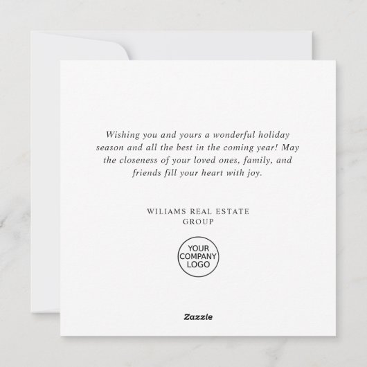 エレガントクリスマスの飾り企業の挨拶 シーズンカード (裏面)