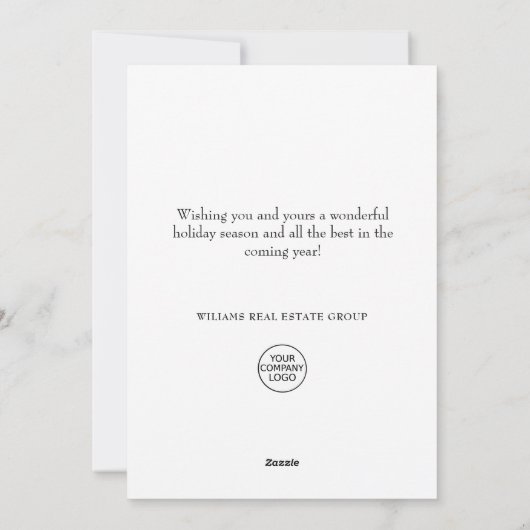 エレガントクリスマスの飾り企業の挨拶 シーズンカード (裏面)