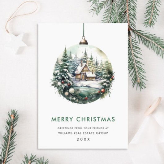 エレガントクリスマスの飾り企業の挨拶 シーズンカード