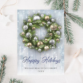 エレガントクリスマスの飾り企業の挨拶 シーズンカード