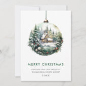 エレガントクリスマスの飾り企業の挨拶 シーズンカード (正面)