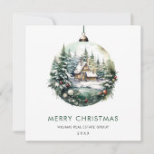 エレガントクリスマスの飾り企業の挨拶 シーズンカード (正面)