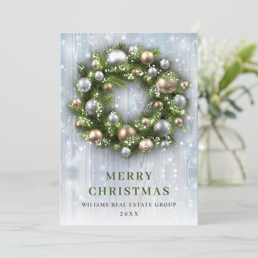 エレガントクリスマスの飾り企業の挨拶 シーズンカード (スタンド正面)