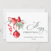 エレガントクリスマスの飾り企業の挨拶 シーズンカード (正面)