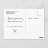 エレガントクリスマスの飾り企業の挨拶 ポストカード (裏面)