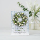 エレガントクリスマスの飾り企業の挨拶 ポストカード (スタンド正面)