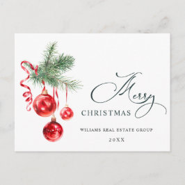エレガントクリスマスの飾り企業の挨拶 ポストカード