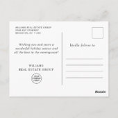 エレガントクリスマスの飾り企業の挨拶 ポストカード (裏面)