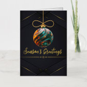 エレガントクリスマスの飾り季節のご挨拶 箔グリーティングカード (正面)