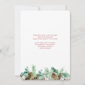 エレガントクリスマスの鳥の葉ノンフォトホリデー シーズンカード (裏面)