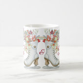 エレガントクリスマスアイススケートで滑る休暇 コーヒーマグカップ (中央)