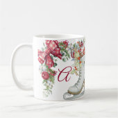 エレガントクリスマスアイススケートで滑る休暇 コーヒーマグカップ (左)