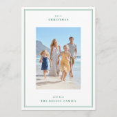 エレガントクリスマスアップル緑シンプルのフォトフレーム シーズンカード (正面)