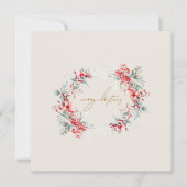 エレガントクリスマスウィンターの葉のアーチ写真 シーズンカード (正面)