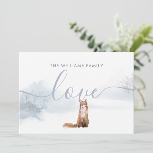 エレガントクリスマスウィンターウッドランドキツネファミリー名 シーズンカード (スタンド正面)