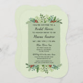 エレガントクリスマスウィンターホリデーブライダルシャワー 招待状 (正面/裏面)