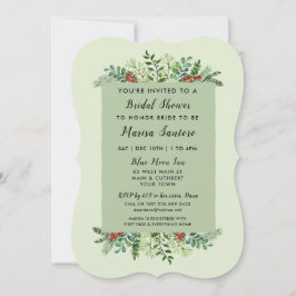 エレガントクリスマスウィンターホリデーブライダルシャワー 招待状