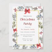 エレガントクリスマスウォーターモダンカラーホリデーパーティー 招待状 (正面)