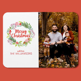 エレガントクリスマスウォーターリースフォトホリデー マグネット