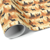 エレガントクリスマスエルクフォレスト ラッピングペーパー (ロールコーナー)