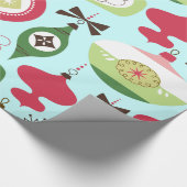 エレガントクリスマスオーナメントアートデコスタイル ラッピングペーパー (角)