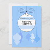 エレガントクリスマスオーナメントパーティー 招待状 (正面)