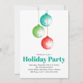 エレガントクリスマスオーナメントホリデーパーティー 招待状 (正面)