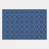 エレガントクリスマスオーナメント&マンダラパターンブルー ラッピングペーパーシート (正面3)