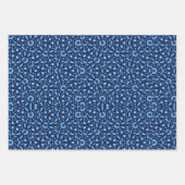 エレガントクリスマスオーナメント&マンダラパターンブルー ラッピングペーパーシート (正面2)