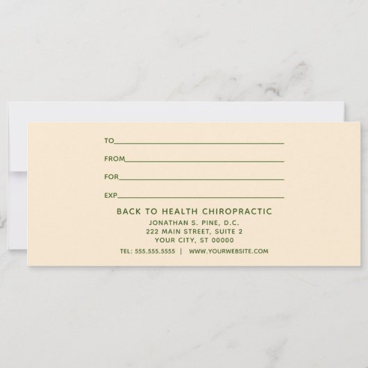 エレガントクリスマスカイロプラクティック贈与証書 (裏面)