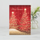 エレガントクリスマスカーきらめくド木の赤 シーズンカード (スタンド正面)