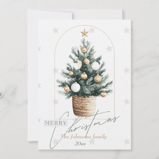 エレガントクリスマスカード非写真ホリデーカード シーズンカード (正面)