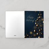 エレガントクリスマスカード 箔グリーティングカード (外側レイダウン)