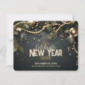 エレガントクリスマスガーランド新年 招待状 (正面)