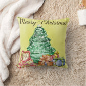エレガントクリスマスキャットツリープレゼントパーソナライズされた クッション (ブランケット)