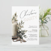 エレガントクリスマスキャンドルホリデーパーティー 招待状 (スタンド正面)
