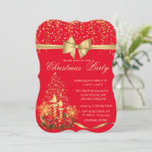 エレガントクリスマスキャンドルTree Red Companyパーティー 招待状 (スタンド正面)