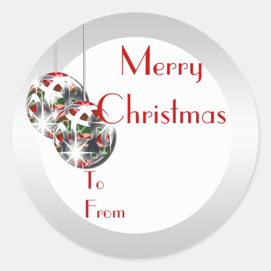 エレガントクリスマスギフトラベルパーソナライズ ラウンドシール (正面)