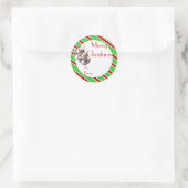 エレガントクリスマスギフトラベルパーソナライズ ラウンドシール (バッグ)