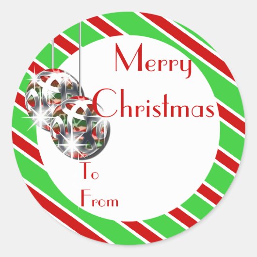 エレガントクリスマスギフトラベルパーソナライズ ラウンドシール (正面)