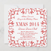エレガントクリスマスクリスマスディナーダンスパーティー招待状 招待状 (裏面)