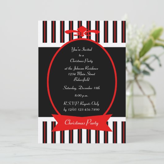 エレガントクリスマスクリスマスパーティの招待状 招待状 (スタンド正面)