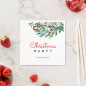 エレガントクリスマスグリーナリーホリデーパーティー スタンダードカクテルナプキン (インサイチュ)