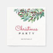 エレガントクリスマスグリーナリーホリデーパーティー スタンダードカクテルナプキン (正面)