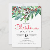 エレガントクリスマスグリーナリーホリデーパーティー 招待状 (正面)