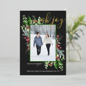 エレガントクリスマスグリーニンググリーティングフォイルカード 箔シーズンカード (立ち正面)